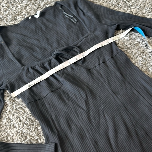 NWOT Princess Polly Ribbed Black NORMANDY LONG SLEEVE MINI DRESS BLACK Size 10 - Picture 10 of 12